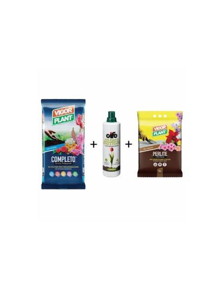 Kit terriccio completo 45 lt + perlite 5 lt + concime universale 1 lt