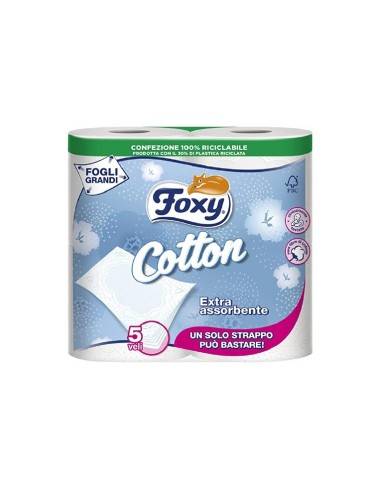 Foxy Cotton carta igienica extra assorbente 5 veli 4 rotoli